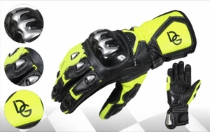 Guantes de moto Deba® guantes de cuero vacuno genuino con protectores de titanio - Imagen 1 de 10