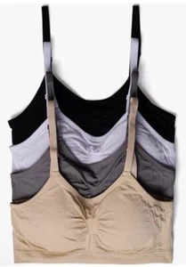 4 Pack Women’s Nylon Comfort Cami Bras Pullover Wireless M / L - Picture 1 of 14
