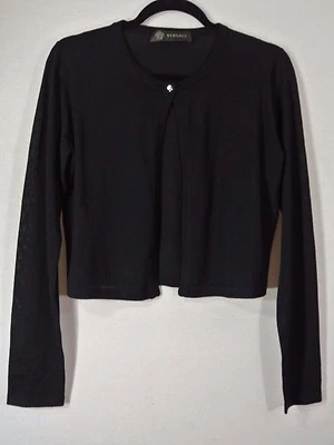 NUEVO Cárdigan corto de lana Versace - Negro talla 48 #S3890 Foto 1 de 4