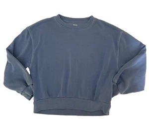 Gap kids girls MED (8) periwinkle blue cropped cotton blend sweatshirt - Picture 1 of 14