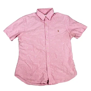 Ralph Lauren Slim Fit Kurzarm Hemd mit Knöpfen Herren XLarge Rosa AOP Palmen - Bild 1 von 9