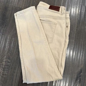 Pantalones de mezclilla ajustados Lauren Ralph Lauren para mujer beige Premier 12 elásticos atemporales - Imagen 1 de 10