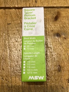 MSW ST100 Vierkant Innenlager - JIS BSA, 68x122,5 mm Stahlspindel - Bild 1 von 10