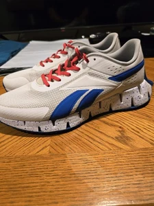 Reebok Zing Dynamica Sneakers Mens 12 White/Blue Lightweight Comfort Clean! - Picture 1 of 18