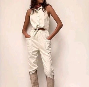 Free People Women's Jumpsuit in Ivory Size Large L - Picture 1 of 14