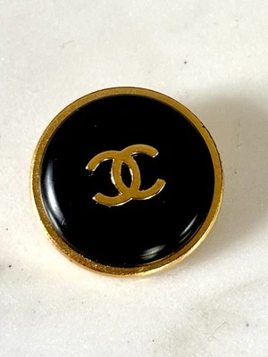 CHANEL 1990s XXL VINTAGE CC BLACK GOLD CC  BUTTON JACKET  VEST ORIGINAL  SET NEW - Image 1 of 4