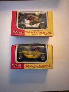 MATCHBOX Models of Yesteryear Y-4 1909 Opel Coupe & Y-6 1913 Cadillac (Boxed) - Picture 1 of 4