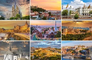 Postkarten Spanien Portugal: Bilder Fotos Madrid Barcelona Lissabon Porto - Bild 1 von 10