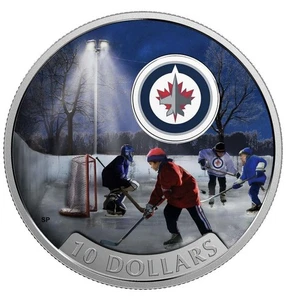 2017 Canada $10 Fine Silver Coin -  Passion to Play - Winnipeg Jets B2017 - Picture 1 of 2