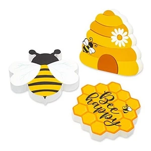 3PCS Farmhouse Honey Bee Tiered Tray Sign, Wooden Honey Tiered Tray - Picture 1 of 7