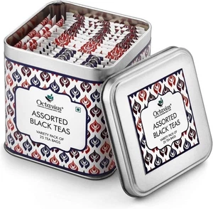 Octavius 3 Assorted 25 Black Tea Bags Indian Masala, Assam, Darjeeling Premium - Picture 1 of 8