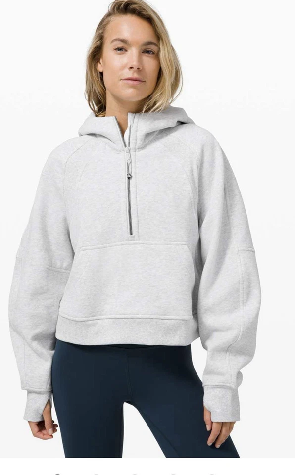 Sudadera con Capucha Lululemon Buceo Grande 1/2 Cremallera Pullover Athleisure Talla M/L Gris Foto 1 de 4