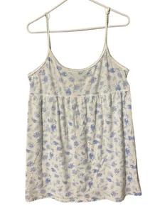 Lauren Ralph Lauren Night Shirt Large Blue White Floral Babydoll Cottage-core - Picture 1 of 14