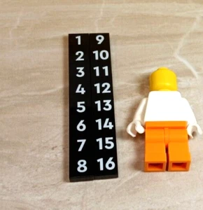 LEGO Race Sign Racing Gear Car Slot Sign 1-16 Race Track Printed 1x8 Black White - Picture 1 of 1