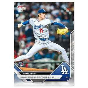 2025 Topps Now Card 137 Roki Sasaki 1st MLB Win - RC-Free Shipping! - Picture 1 of 2