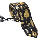 Cravate DOLCE & GABBANA noire jaune instrument de musique imprimé cravate 200usd