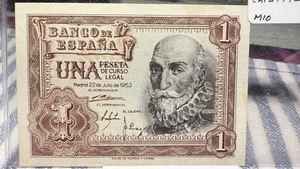 1953 Bank of Spain 1 Una Pesetas Currency Bank Note UNC Pick 144a.2 ~SP911 - Picture 1 of 2