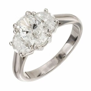 2.98ct Simulated Diamond Engagement Ring Trilogy Solitaire White Gold Plated - Picture 1 of 7