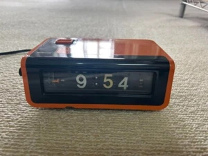 Vintage National TG-02 Flip Clock Orange | Rare Retro Alarm Japan Works - Picture 1 of 6