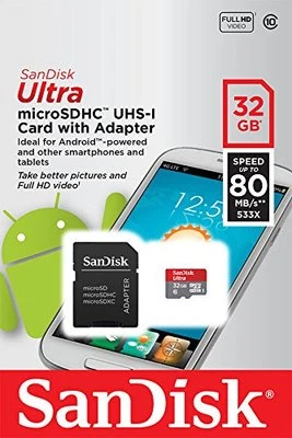SanDisk Mobile Ultra Class10 32GB microSD micro SDHC UHS-I U1 Flash Memory Card - Image 1 of 3