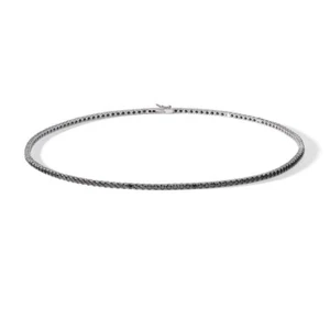 Collana Tennis Uomo Argento 925 Comete gioielli con zirconi neri lunga 50 cm - Imagen 1 de 2