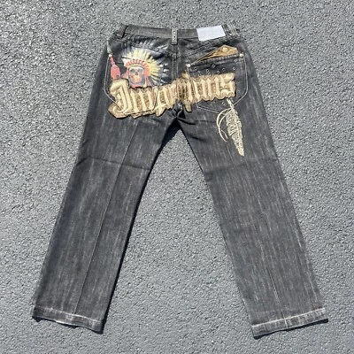 Pantalones de mezclilla bordados holgados imperiosos vintage Y2K Delf Trading 34x34 sueltos JNCO Foto 1 de 4