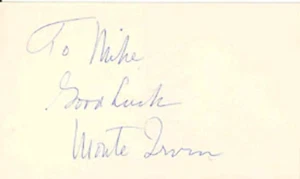 Monte Irvin Autographed / Signed 3x5 Card - Picture 1 of 1