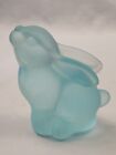 Fenton Frosted Satin Glass Small Bunny Figurine Robin's Egg Blue.   38