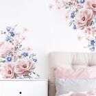 Cozy Living Room Bedroom Decoration With Pink Blue Floral Wall Sticker