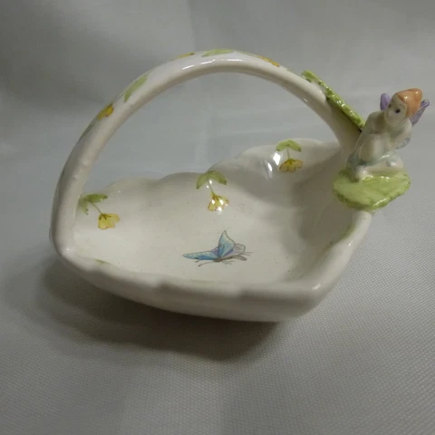 FAIRY BASKET - Ceramic, Khien miniature, heart shaped by Hand & Heart - NEW Cover