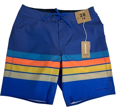 Pantalones Cortos Patagonia Para Hombre Hydropeak 18" Superior Azul Rayas Talla 28 Nuevos Foto 1 de 4