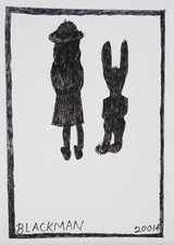 Charles BLACKMAN Schoolgirl and Rabbit  original signed painting art abstract wa