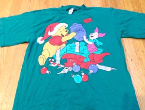CAMISETA VINTAGE DISNEY WINNIE THE POOH NAVIDAD VERDE TALLA L - Imagen 1 de 4