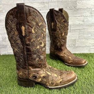 Corral Western Cowgirl Stiefel Nieteneinlage Leder Southwestern Damengröße 7 M - Bild 1 von 9