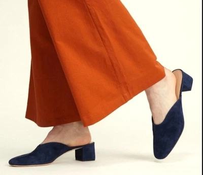 Loeffler Randall Lulu Negro Gamuza Tacón Bloque Mula Slide Mujer 7.5 Foto 1 de 4