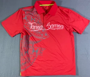 Tanoa Samoa rot Tribal Polo Herren Größe XL Golf Tennis Polo Samoan Marke EUC! - Bild 1 von 11