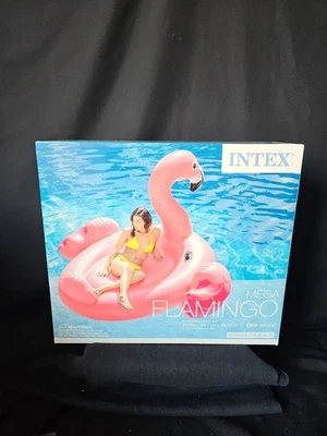 Intex Mega Giant Pink Aufblasbarer Flamingo Pool Schwimminsel Ride-On für Pool - Bild 1 von 4