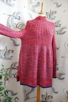 ARKET Red & blue ribbed knitted Wool blend long jumper size M - Image 1 of 4