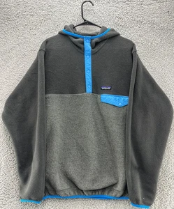 Pullover polar Patagonia Synchilla Snap-T para hombre talla L gris azul ribete clásico retro - Imagen 1 de 8