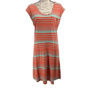 The North Face Kambra Stretch Striped Dress Orange/Mint Green Size Medium - Picture 1 of 8