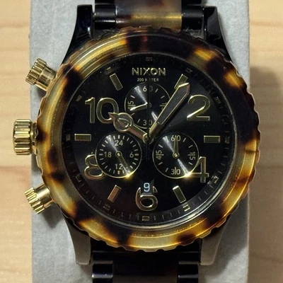 Nixon The 42-20 Chrono Minimize Tortoiseshell Chronograph Mens Analog Watch RUNS - Image 1 of 4