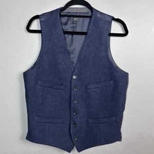 J. Chaleco Chaleco Crew Para Hombre Pequeño Lana Melton Azul Luna Tela Británica Preppy - Imagen 1 de 10