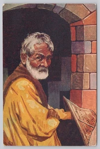 Fred Liebig Mexiko 1937 alter bärtiger Mann in Steintür Vintage Postkarte - Bild 1 von 2