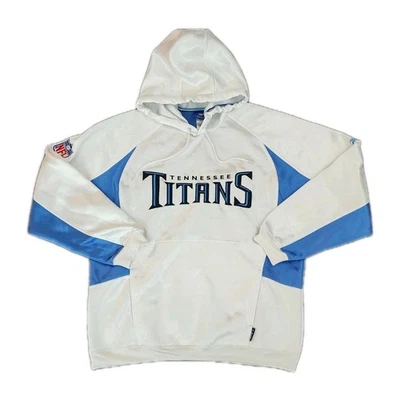 NFL Tennessee Titans Vintage Reebok Bordado Logo Spellout Sudadera con Capucha Azul Grande Foto 1 de 4