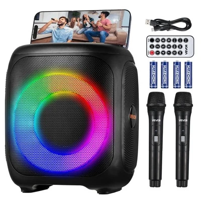 Karaoke Machine for Adults Portable Speaker with 2 Wireless Mics Loud Subwoofer - Image 1 of 4