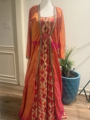 Anarkali Salwar Kameez Indian Pakistani Wedding Party Gown - Image 1 of 4
