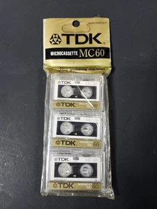 NEU TDK MC60 3er-Pack Microcassette Audio Cassette Tapes versiegelte Hülle - Bild 1 von 2
