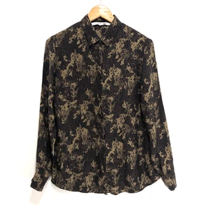 Uniqlo Carine Roitfeld camicia seta mimetica stampa leopardata donna manica lunga grande - Foto 1 di 16