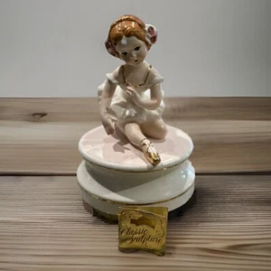 Vintage Classic Sculpture Rotating Ballerina Music Box With Original Tag! Tested - Picture 1 of 5