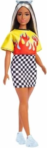 Barbie Fashionistas Puppe #179 Curvy Brunette mit blonden gestreiften langen Haaren - Bild 1 von 9